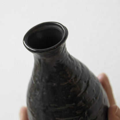 MEC-B4.Bình Sake gốm đen