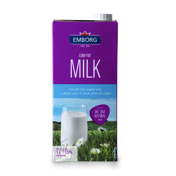 Sữa tươi Emborg Low Fat Milk 1.5% 1L